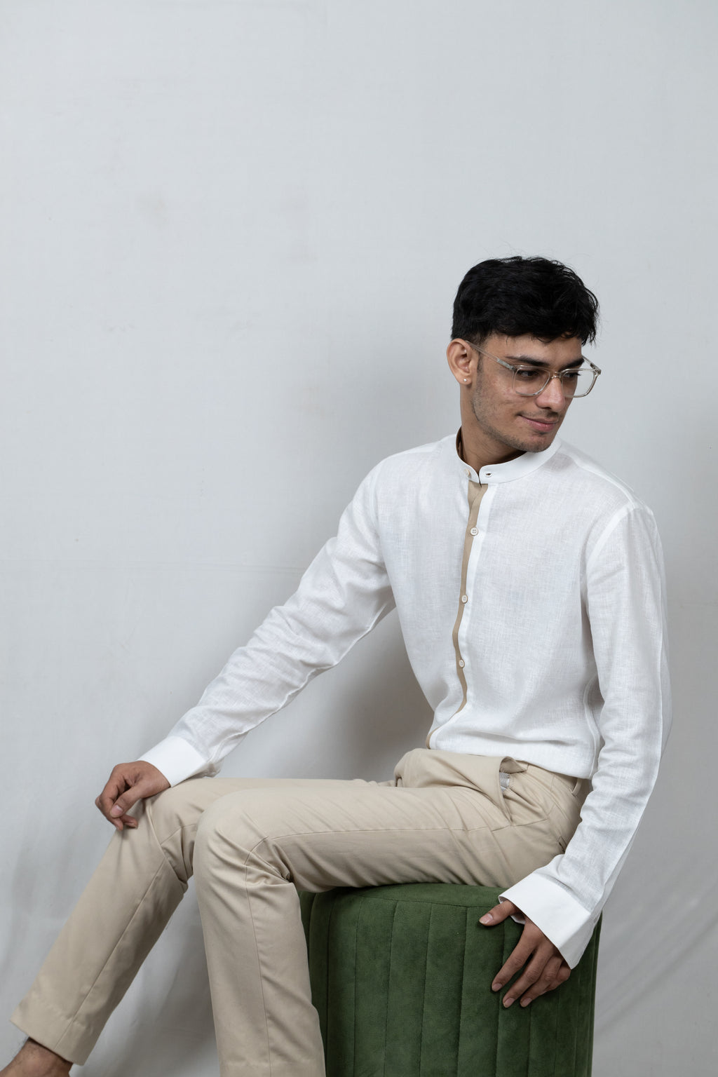 Urban Trim Linen Shirt - White