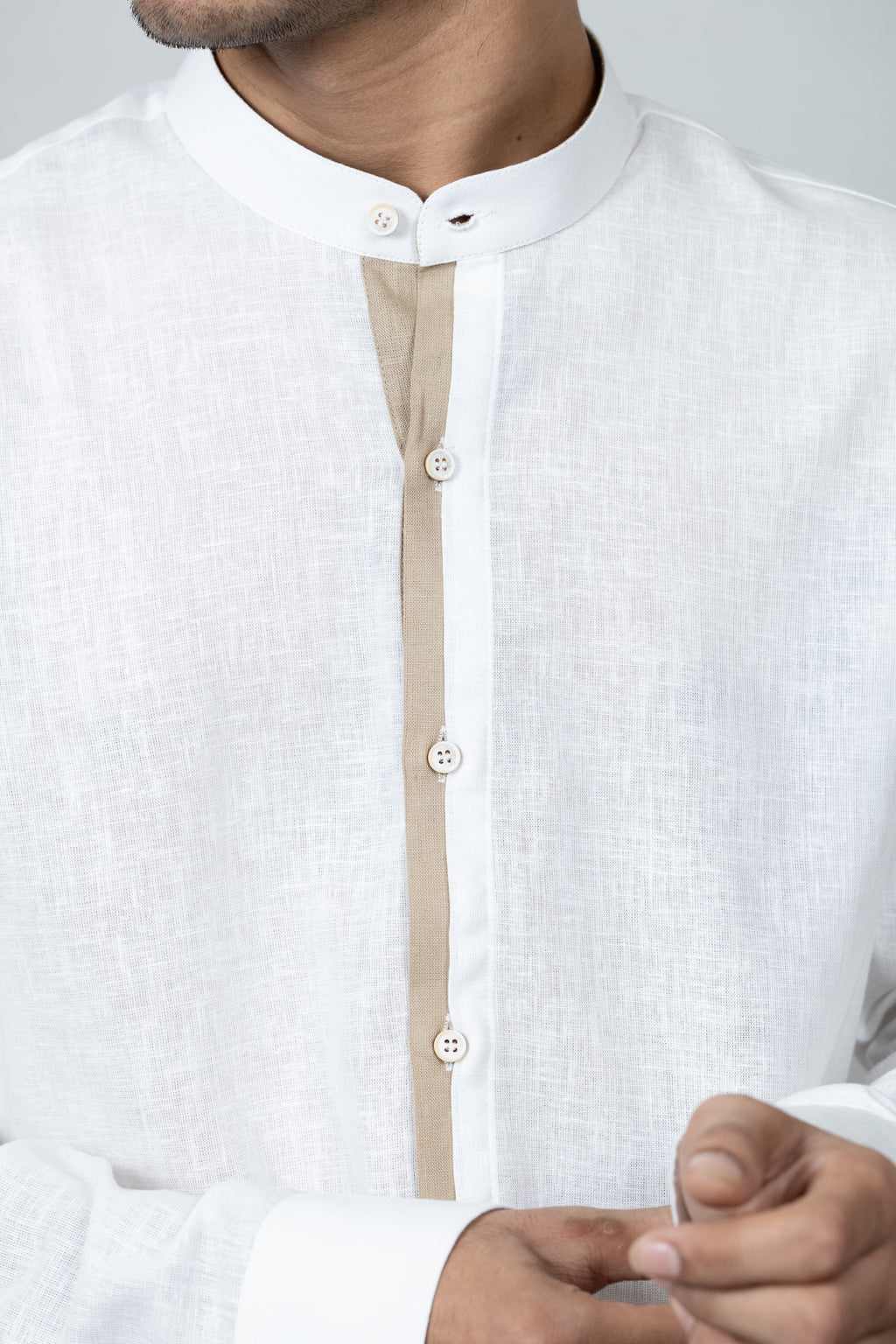 Urban Trim Linen Shirt - White