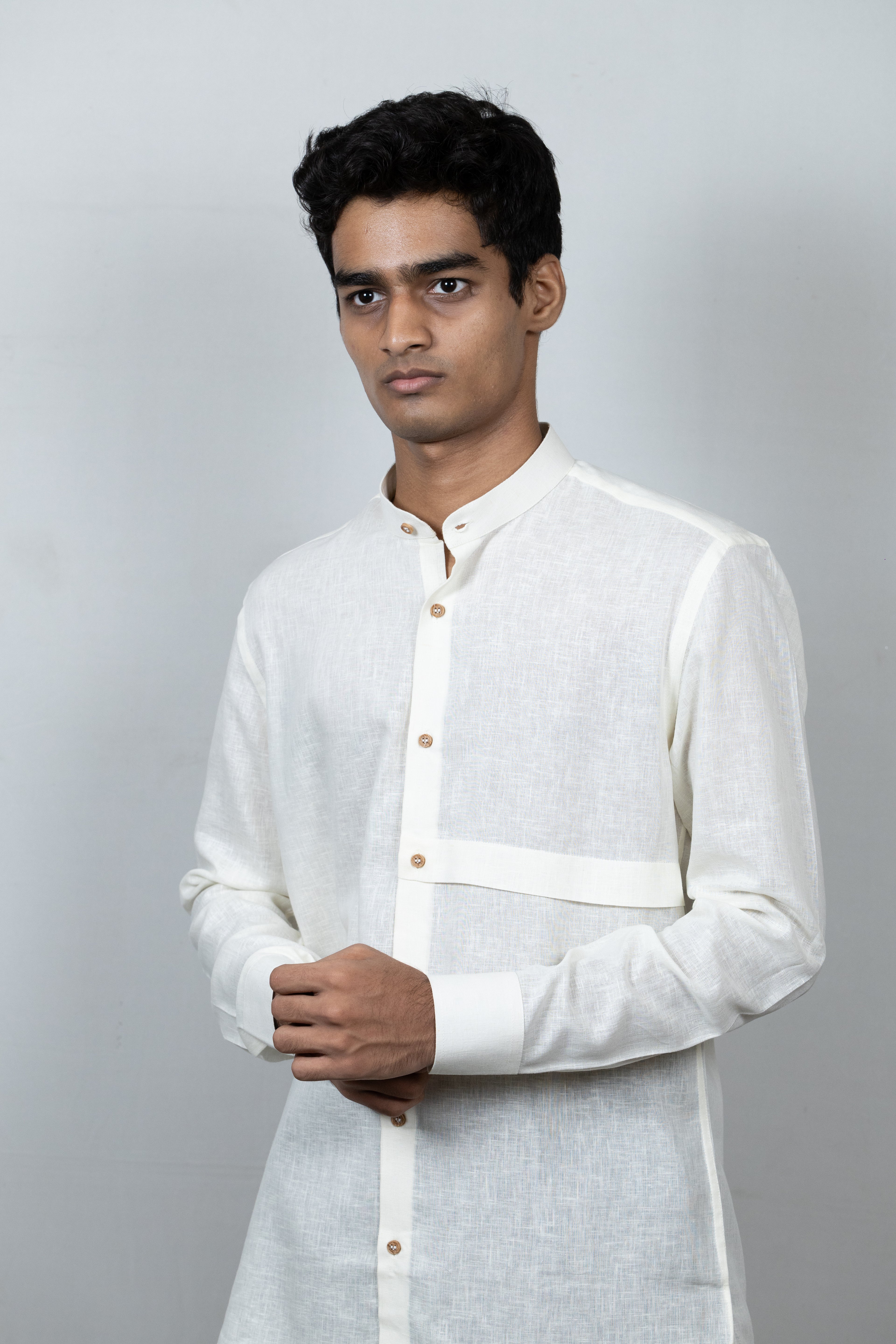 SunPleat Linen Shirt - Light Yellow