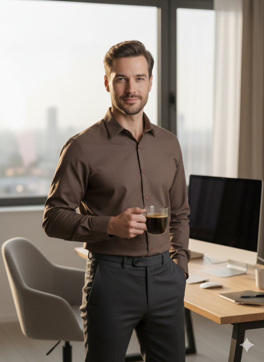 The Espresso Hybrid Button-Down