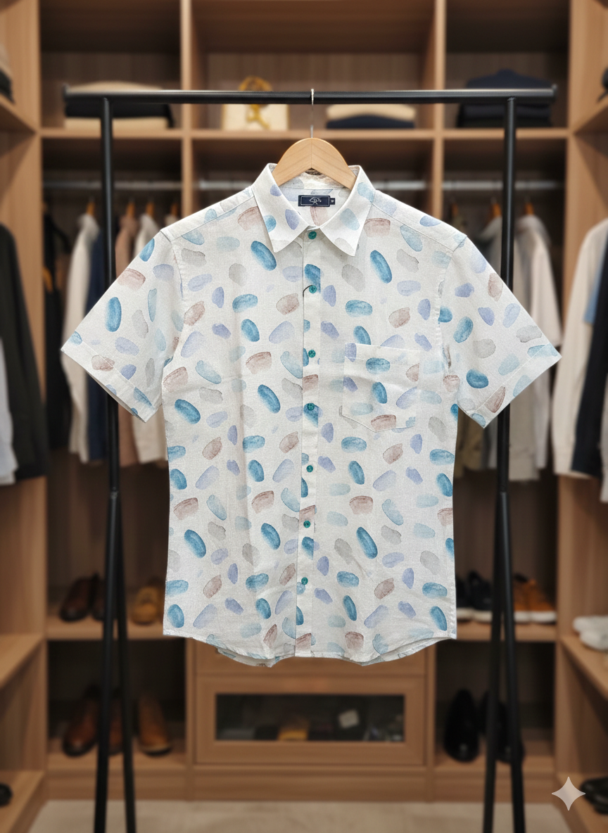 The Azure Pebble Linen Shirt