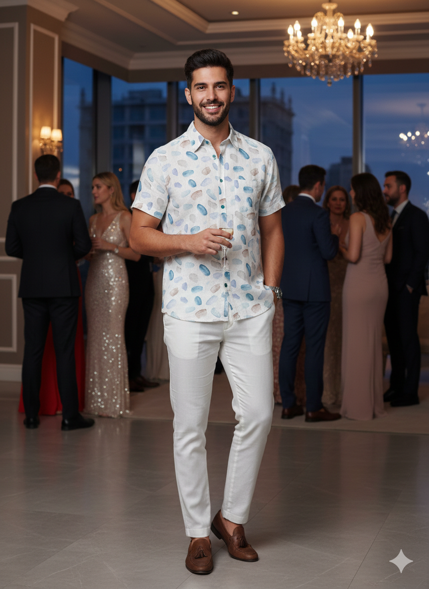 The Azure Pebble Linen Shirt