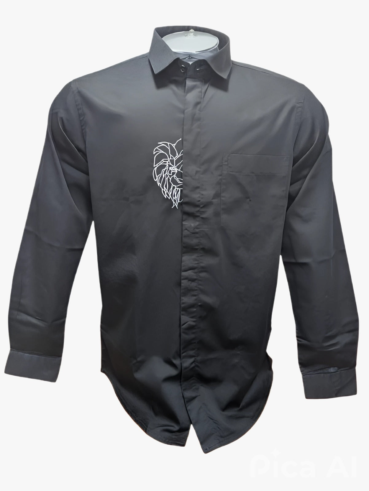 Printed Casual Black Shirt