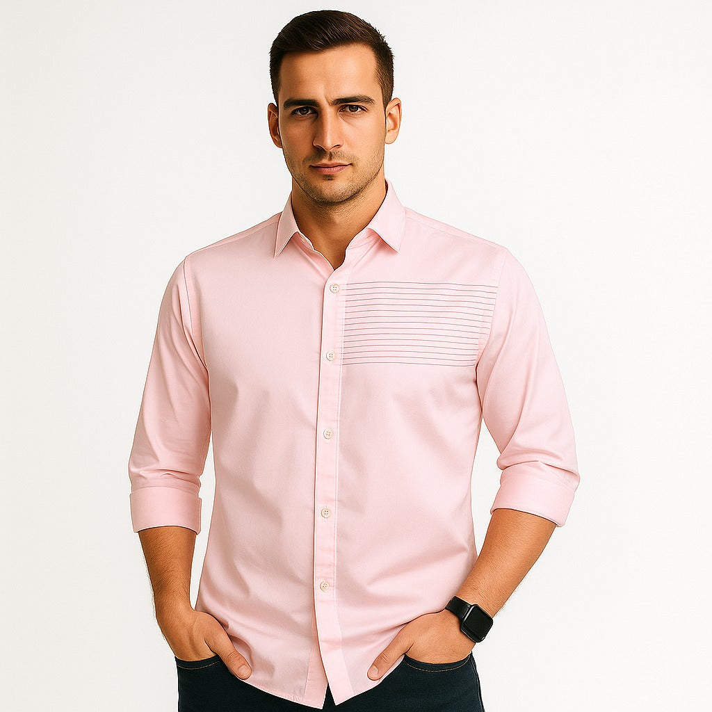Pink Printed Casual Shirt