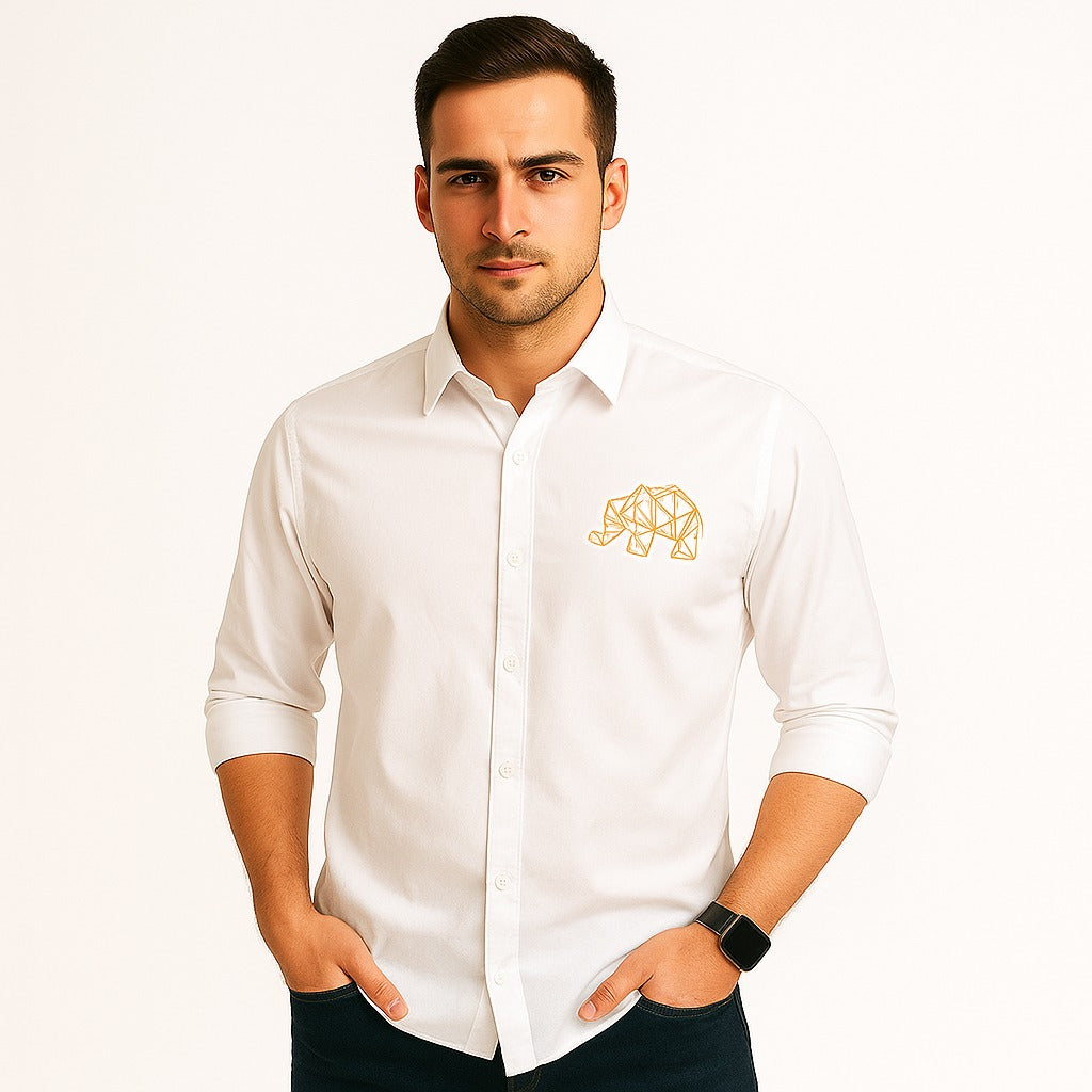 Printed Casual White Shirt