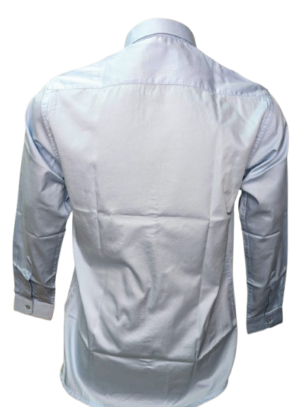 Pocket Printed Light Blue Casual Shirt