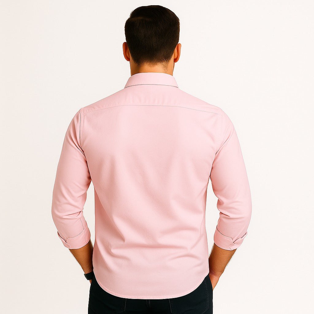 Pink Solid Regular Fit Shirt
